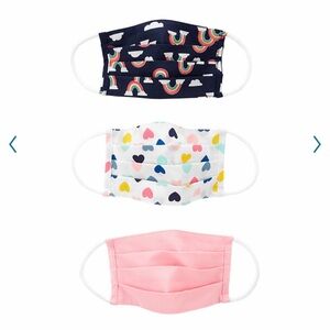 CARTER’S HEARTS/RAINBOWS WASHABLE CLOTH FACE MASKS - OS (NEW WITH TAGS) A14